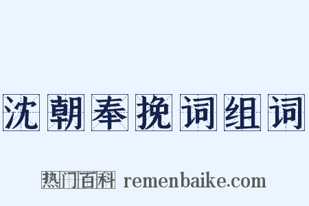 沈朝奉挽词组词是什么意思的图片